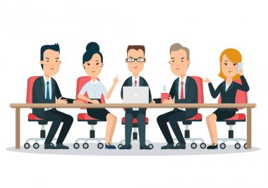 Flat business meeting room clipart