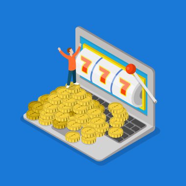 Online casino düz 3d izometrik 