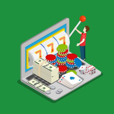 Online casino düz 3d izometrik