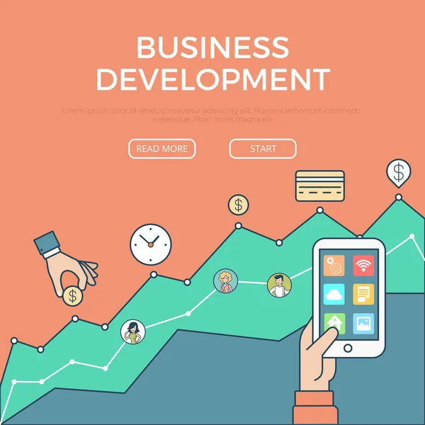 Üzleti digitális fejlődés infographics — Stock Vector