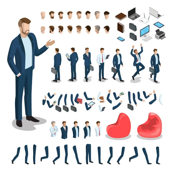 Oluşturma animasyon karakterleri 3d isometry şablonu