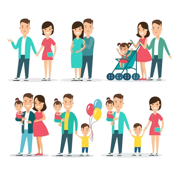 Concepto de paternidad de vida casual . — Vector de stock