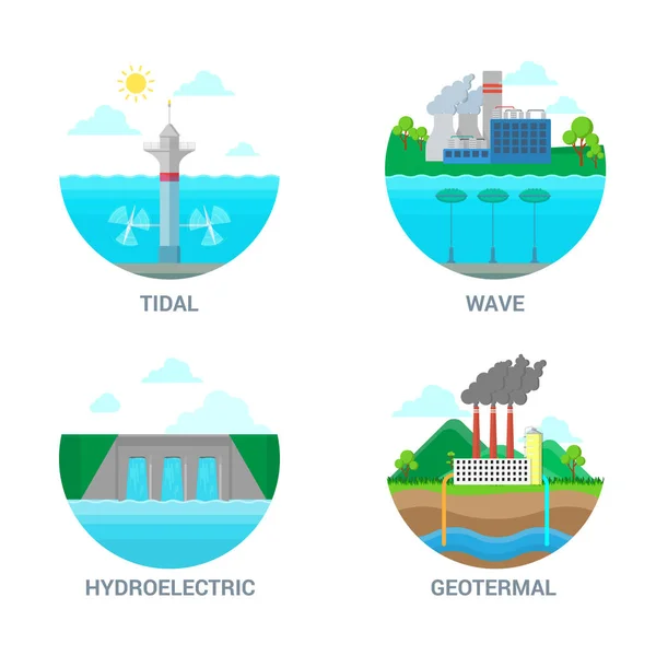 Énergie alternative centrale propre — Image vectorielle