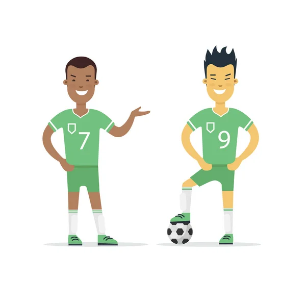 Joueurs masculins de football — Image vectorielle