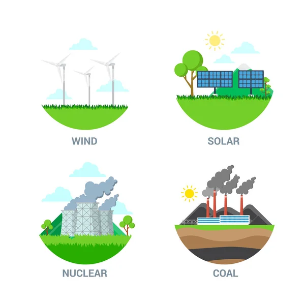 Central eléctrica alternativa verde —  Vetores de Stock