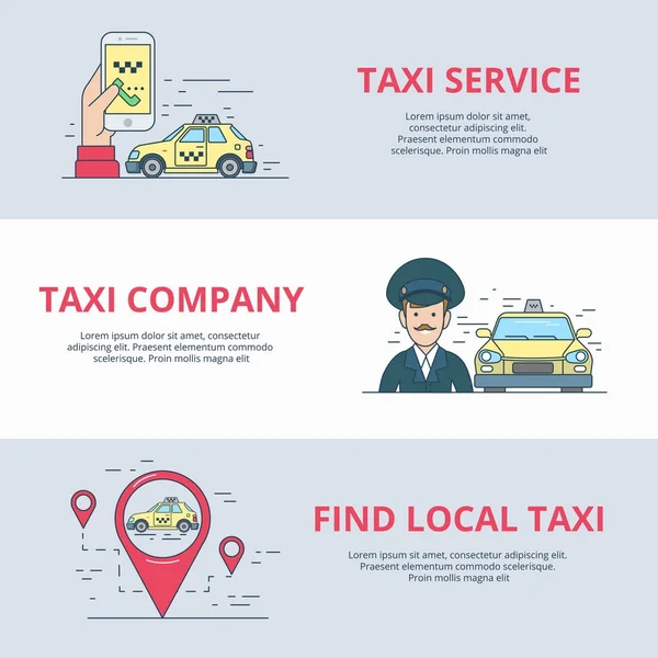 Bannières de service de taxi — Image vectorielle