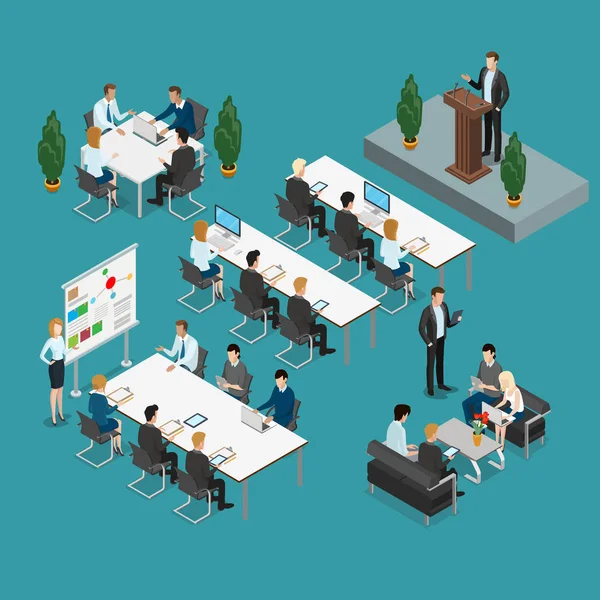 Meeting room presentation team — Stock Vector