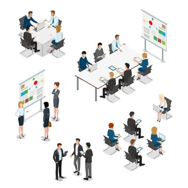 Meeting room presentation team — Stock Vector