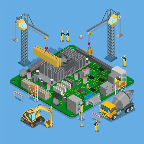 Construction bâtiment industriel — Image vectorielle
