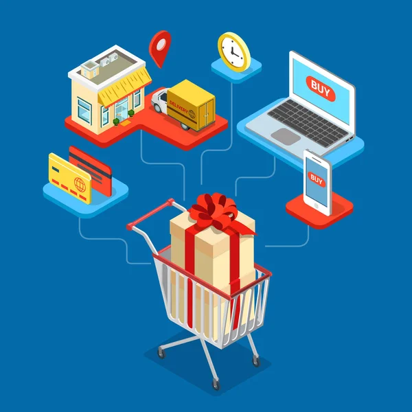 Concepto de compras online — Archivo Imágenes Vectoriales