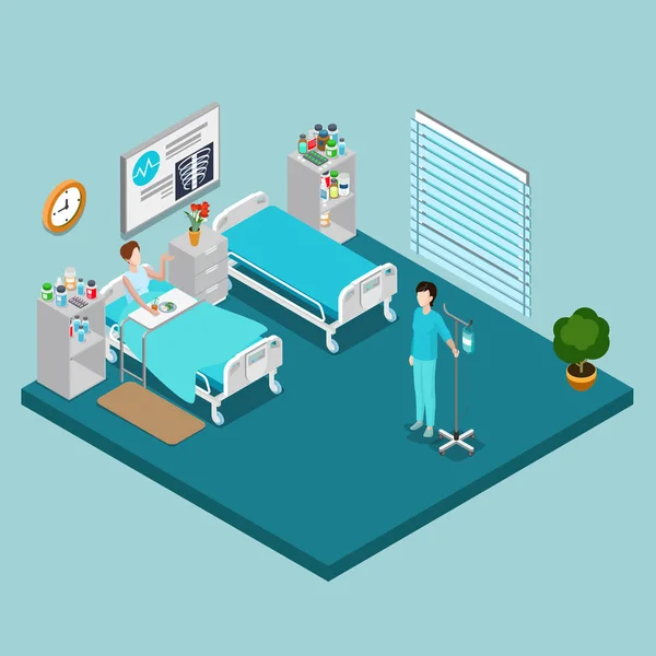 Ilustración interior del hospital — Vector de stock