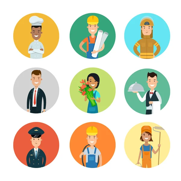 Flat style professions avatars