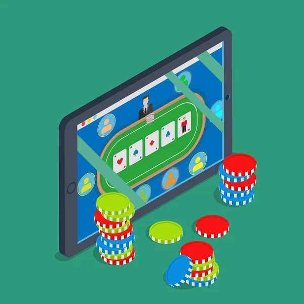 Concepto de casino en línea — Vector de stock