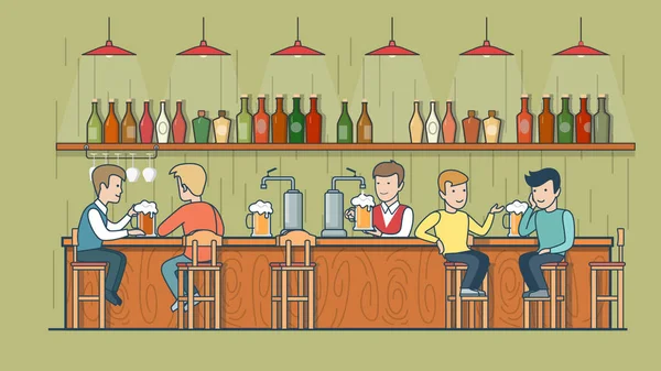 Young men  in the bar — Stock Vector