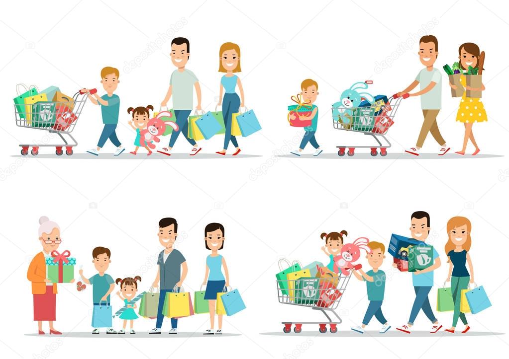 Family shopping concept.