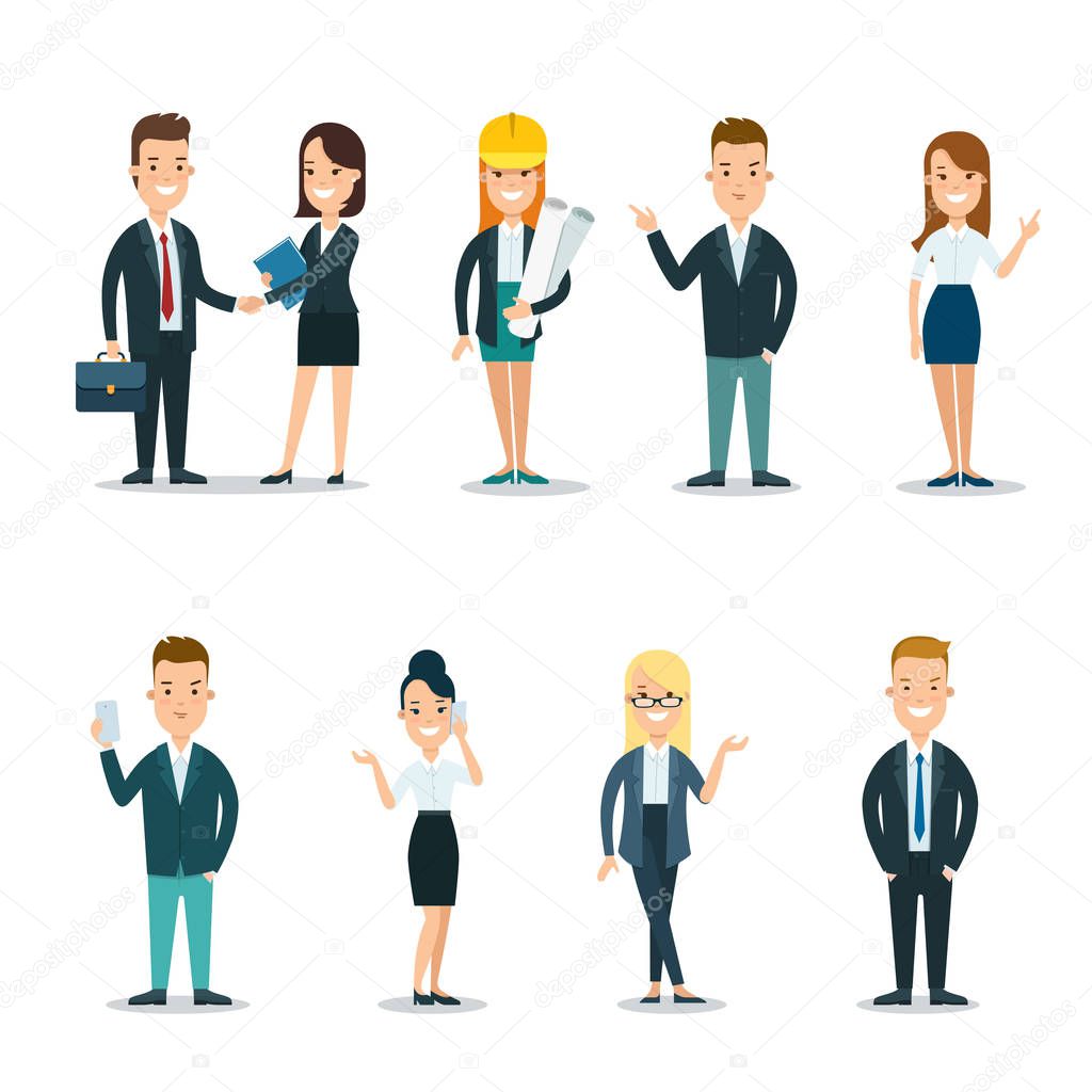 Flat style business people characters 