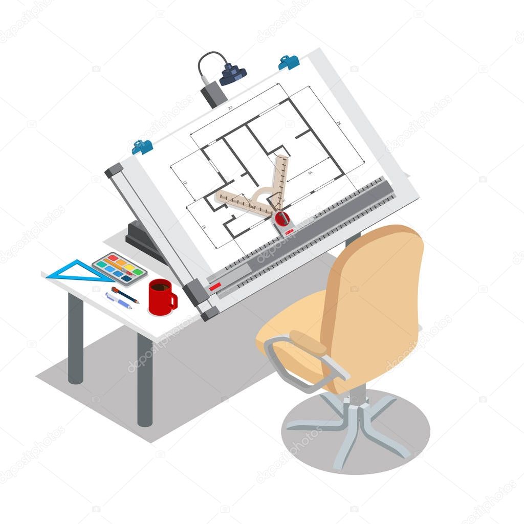 3d drawing drafting architect board