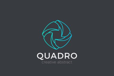 Kurumsal iş Logo soyut tasarım vektör şablonu doğrusal stili