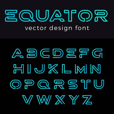 Monogram Logo Font vektör alfabe tasarım negatif alan doğrusal 