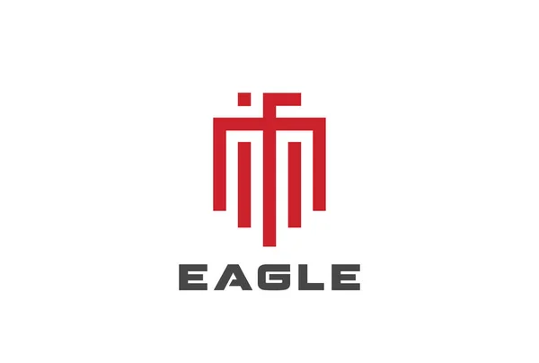 Eagle Falcon vogel abstracte Logo vector ontwerpsjabloon lineaire geometrische stijl — Stockvector