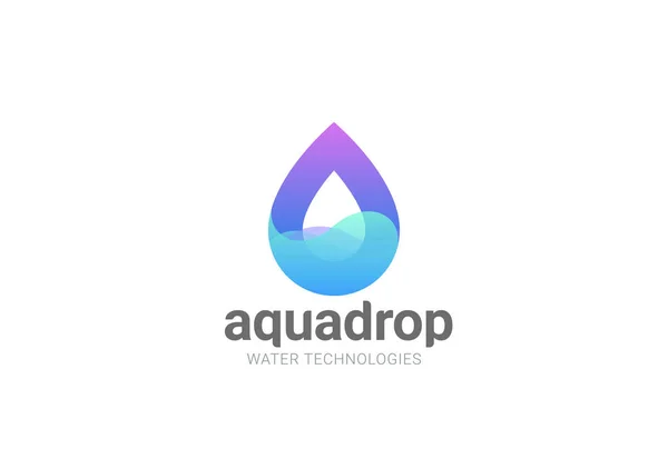 Water Druppel Abstracte Logo Vector Ontwerpsjabloon Natuurlijke Minerale Aqua Waterdrop — Stockvector