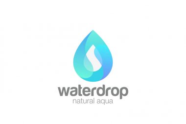 Su damlacığı şekil soyut Logo tasarım vektör şablonu. Doğal Mineral su Waterdrop kozmetik Spa logo. Bırak dalga simgesi
