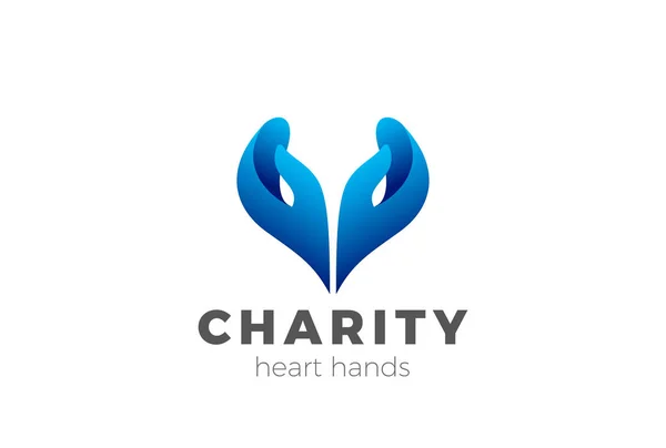 Charity Help Hands Logo — Stock Vector