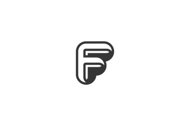 F harfi logo tasarım vektör şablonu