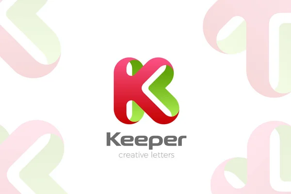 Letter K Logo design vector template Ribbon Font style Typograph — Stockový vektor