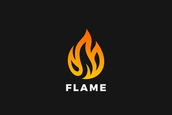 Fire Logo Flame design vektorové šablony. Burning Campfire Drop Dr — Stockový vektor