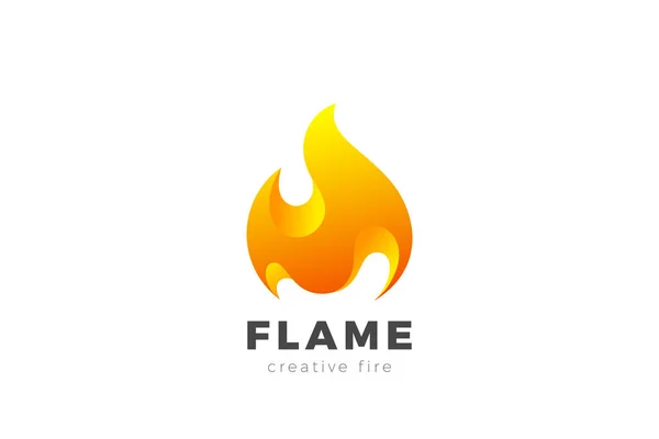 Шаблон вектора конструкции Fire Logo Flame. Burning Campfire Drop Dr. — стоковый вектор