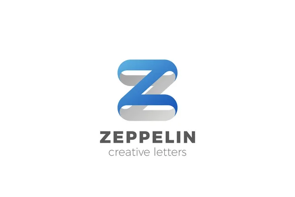 Γράμμα Z λογότυπο σχεδιασμό διάνυσμα πρότυπο Ribbon γραμματοσειρά στυλ Typograph — Διανυσματικό Αρχείο