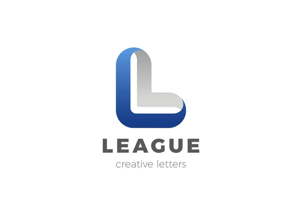 Letra L Logo diseño vector plantilla Cinta Estilo de fuente Tipografía — Vector de stock