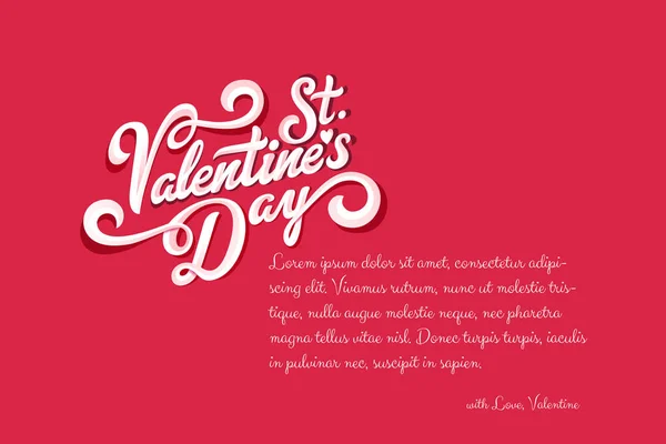 Texto del día de San Valentín Cartas caligráficas Tarjeta de felicitación del amor — Archivo Imágenes Vectoriales