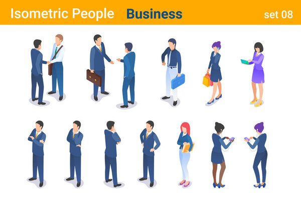 Изометрическая коллекция векторов Business People. Бизнесмен и
