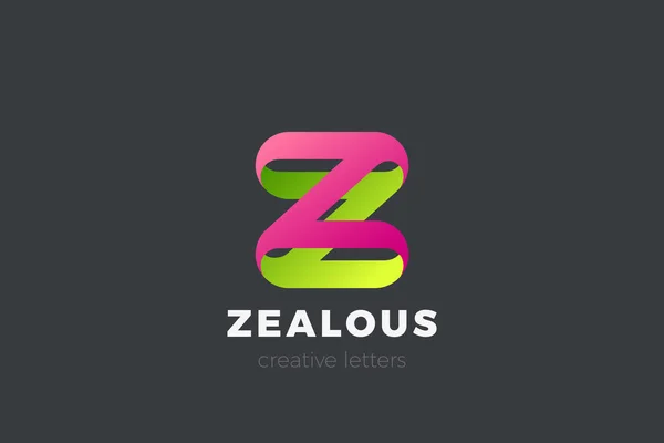 Carta Z Logo diseño vector plantilla Cinta Estilo de fuente Tipografía — Vector de stock