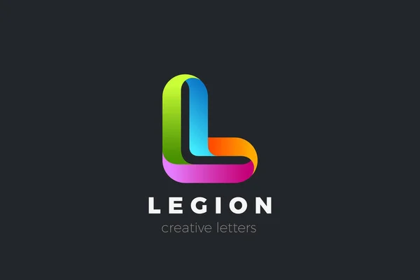 Letter L Logo design vector template Ribbon Font style Typograph — Stock Vector