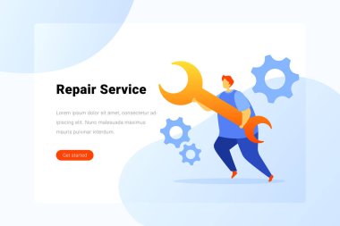 Anahtarı olan adam tamir servisi Düz Vites III 'ü tamir ediyor.