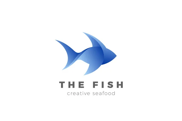 Fish Tuna Shark Seafood Logo 추상적 템플릿 — 스톡 벡터