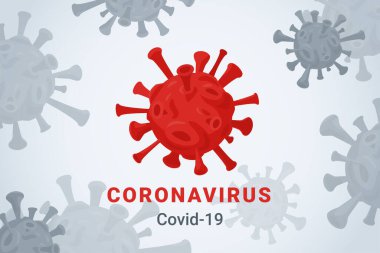 Coronavirus vektör illüstrasyon arka plan soyut. Corona virüsü Covid-19 pandemik poster tasarım şablonu.