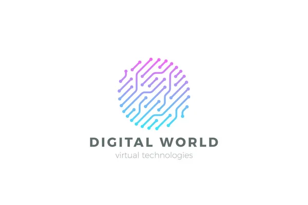 Chip Digital Logo Abstrakte Künstliche Intelligenz Vektor Design Linear Outline — Stockvektor