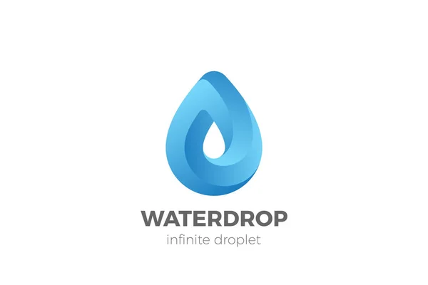 Water Droplet Drop Logo Design Vector Template Natural Mineral Aqua — 스톡 벡터