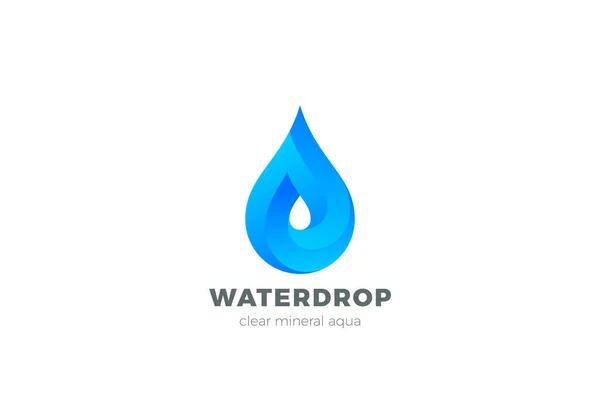 Water Droplet Drop Logo Design Vector Template Natural Mineral Aqua — 스톡 벡터