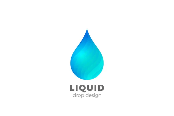 Water Droplet Drop Logo Design Vector Template Natural Mineral Aqua — Stock Vector