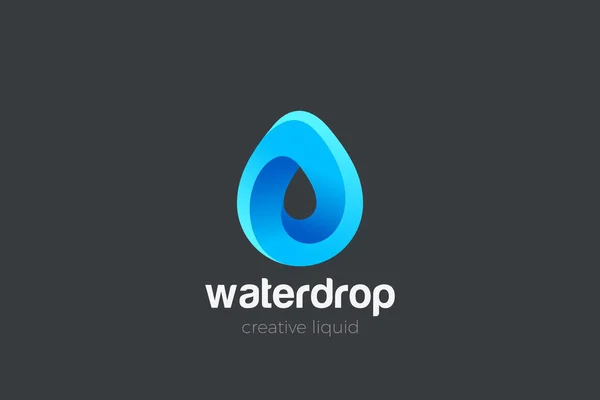 Waterdruppel Drop Logo Ontwerp Vector Template Natural Mineral Aqua Drink — Stockvector
