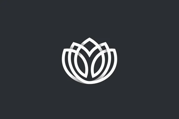 Blomma Trädgård Blommig Logotyp Cirkel Form Design Linjär Kontur Lyx — Stock vektor