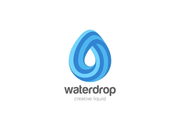 Droplet Logo Modelo Vetor Design Gota Água Ícone Conceito Logotipo — Vetor de Stock