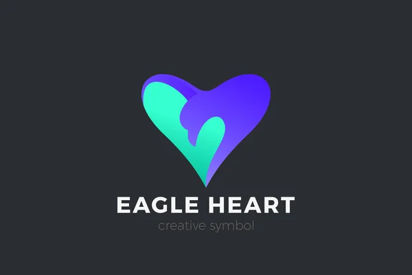 Modèle Vectoriel Design Élégant Bird Eagle Heart Logo — Image vectorielle