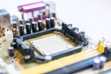 CPU soket anakart üzerinde yakın çekim
