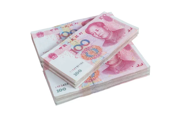 从中国纸币孤立中国的货币人民币纸币 — 图库照片